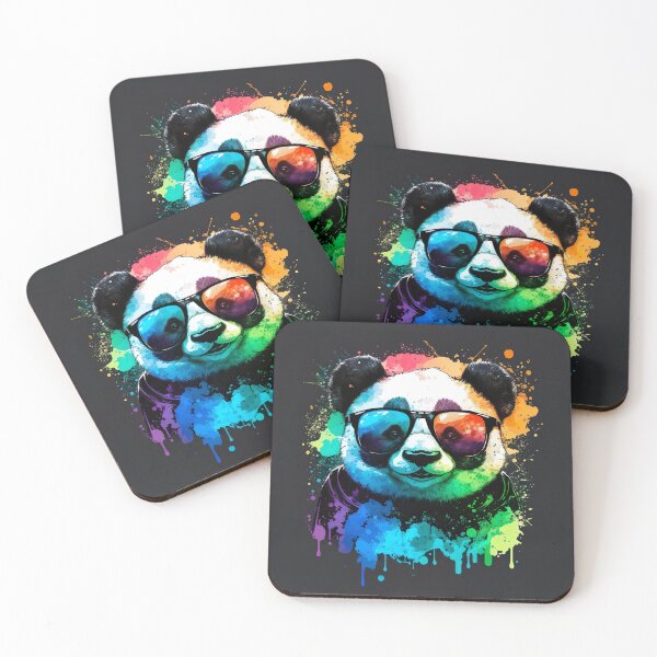 Item preview, Cute Panda Wearing Sunglasses Mix of Colors Design designed and sold by ArtfulAmbitions.
