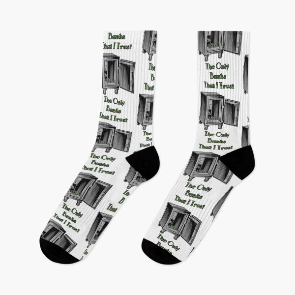 Item preview, 'The Only Banks That I Trust' Crypto Vault - Funny Cold Wallet Design designed and sold by Ridiculam Toga.