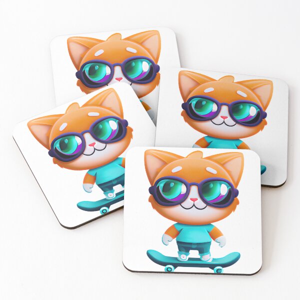 Item preview, Cute cat playing with skate board designed and sold by Artvengers-nl.