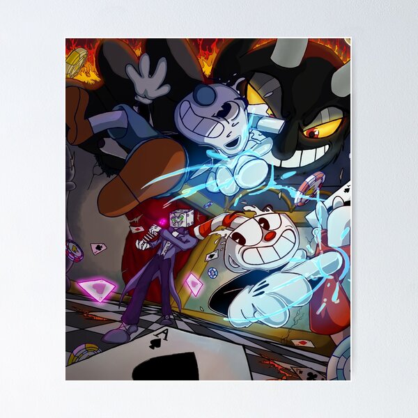 Cuphead Poster Speedrun Cuphead Poster Wall Art Sticky Poster