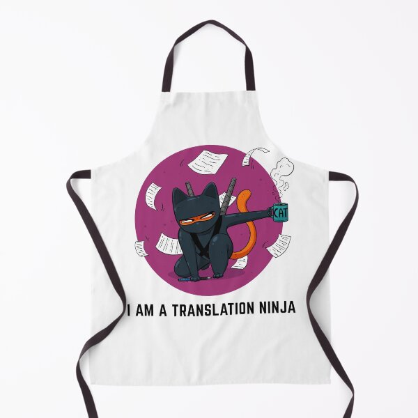 Item preview, Pink Ninija cat with a cup of coffee "I am a translation ninja" designed and sold by marcinkucharski.