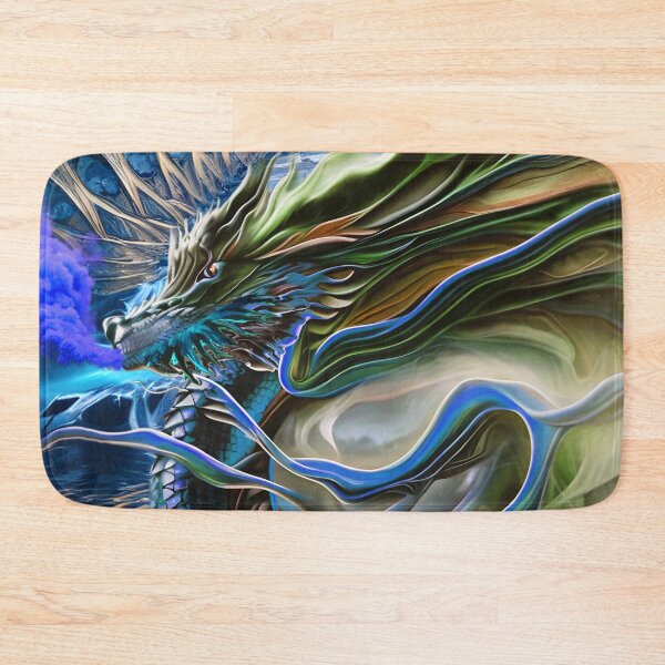Item preview, Fractal blue dragon designed and sold by clarazen.