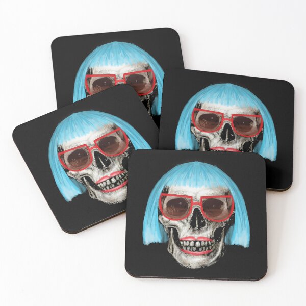 Item preview, Skull with Blue Hair and Red Glasses designed and sold by CrazyPopSkull.