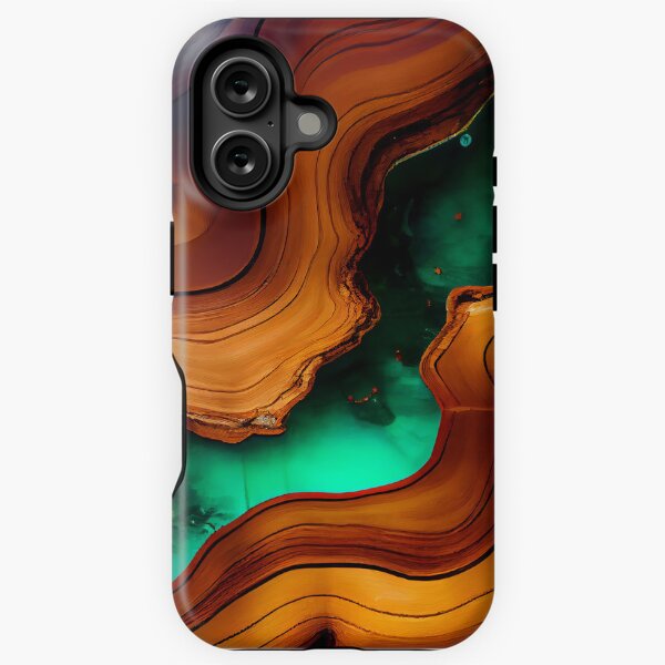 Item preview, Amber wood slab with green epoxy pattern designed and sold by AppleElf.
