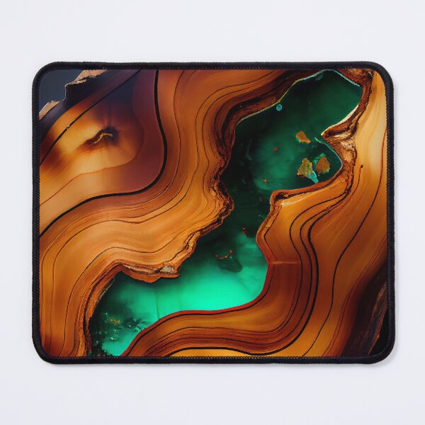Item preview, Amber wood slab with green epoxy pattern designed and sold by AppleElf.