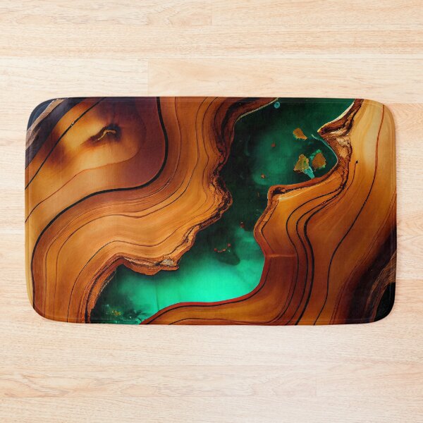Item preview, Amber wood slab with green epoxy pattern designed and sold by AppleElf.