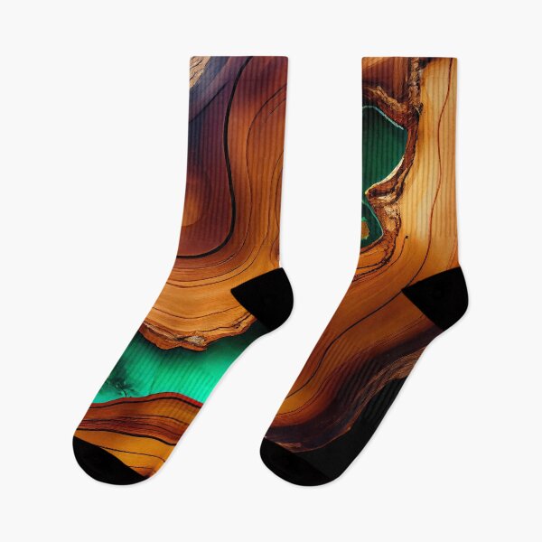 Item preview, Amber wood slab with green epoxy pattern designed and sold by AppleElf.