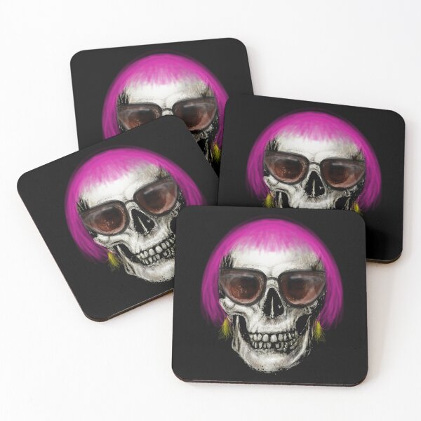 Item preview, Skull with Pink Hair and Sunglasses designed and sold by CrazyPopSkull.