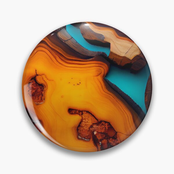 Item preview, Amber wood slab with blue epoxy pattern designed and sold by AppleElf.