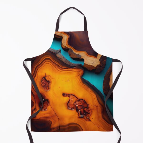 Item preview, Amber wood slab with blue epoxy pattern designed and sold by AppleElf.