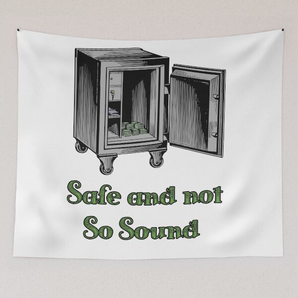 Item preview, 'Safe and not So Sound Money' Crypto Vault - Funny Cold Wallet Design designed and sold by Ridiculam Toga.