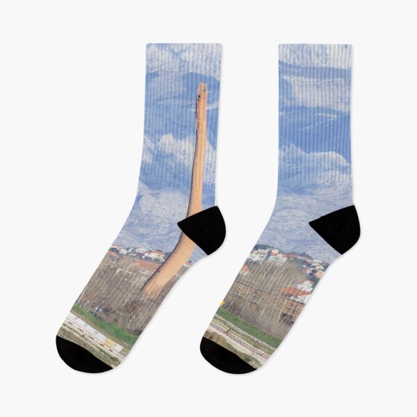 Item preview, Saltworks in Nin with Velebit mountains in a distance designed and sold by SvarunPogani.
