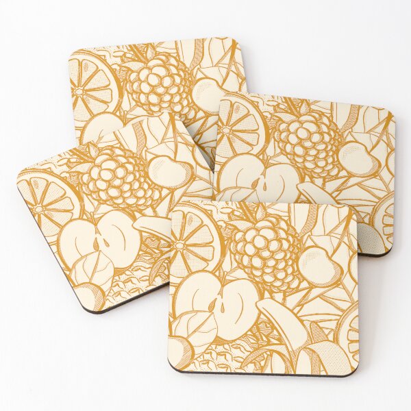 Item preview, Fruit cocktail - tonal yellow repeating pattern designed and sold by LucyFaulke.
