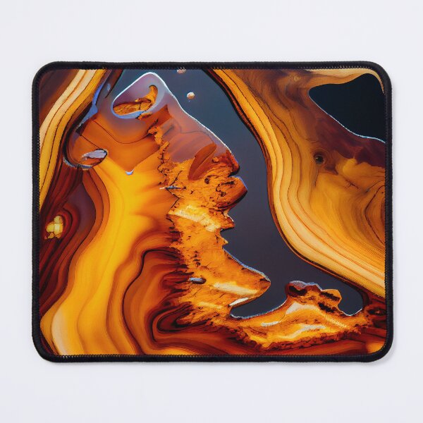 Item preview, Amber wood slab with gray epoxy pattern designed and sold by AppleElf.