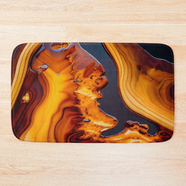 Item preview, Amber wood slab with gray epoxy pattern designed and sold by AppleElf.