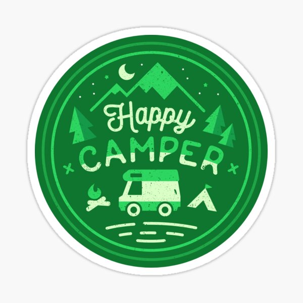 Happy Camper Modern Sticker