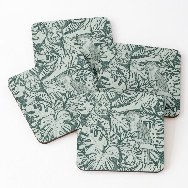 Item preview, Tropical jungle - tonal green repeating pattern designed and sold by LucyFaulke.
