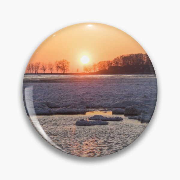Item preview, Broken Ice and Ripples - Lake Erie Sunset at Welland Canal designed and sold by Georgia Mizuleva.