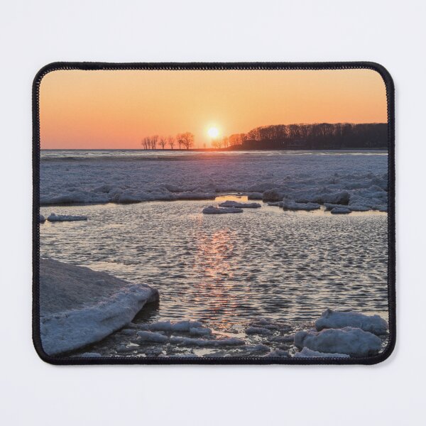 Item preview, Broken Ice and Ripples - Lake Erie Sunset at Welland Canal designed and sold by Georgia Mizuleva.