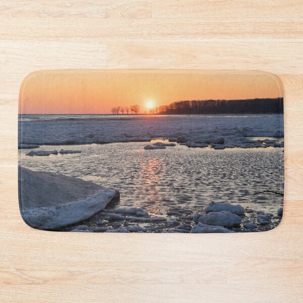 Item preview, Broken Ice and Ripples - Lake Erie Sunset at Welland Canal designed and sold by Georgia Mizuleva.