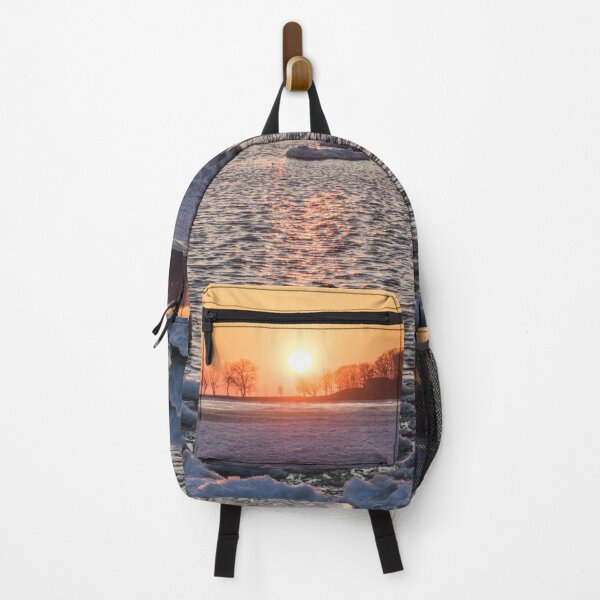 Item preview, Broken Ice and Ripples - Lake Erie Sunset at Welland Canal designed and sold by Georgia Mizuleva.