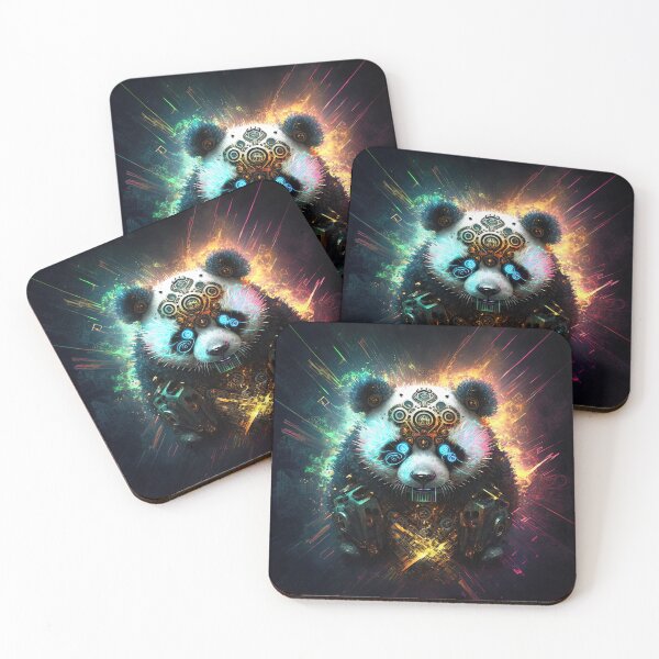 Item preview, Panda lightcore fractalpunk colorful painting/print designed and sold by artyficial-.