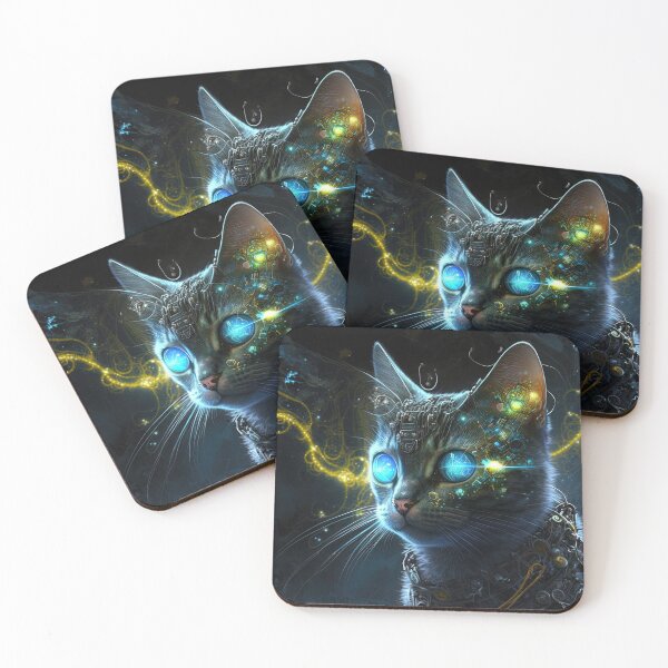 Item preview, Cat lightcore fractalpunk colorfulmic clock designed and sold by artyficial-.