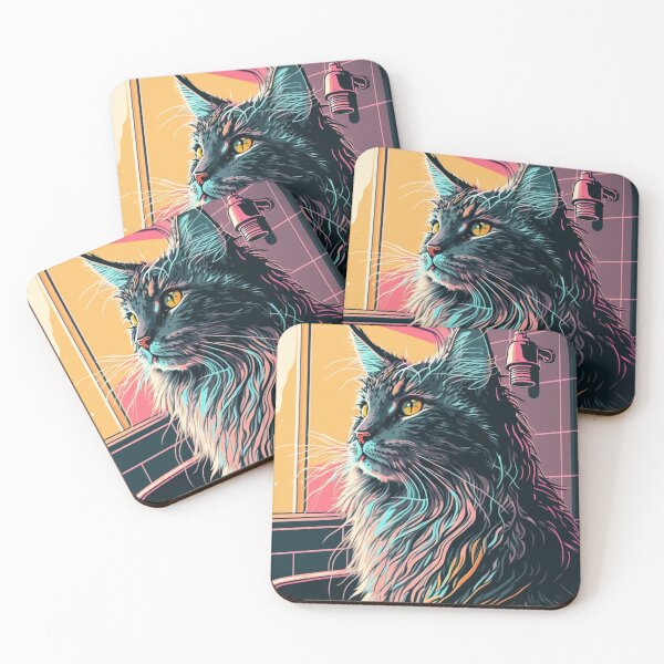 Item preview, Maine Coon cat in bathroom v2.0 designed and sold by adredn86.