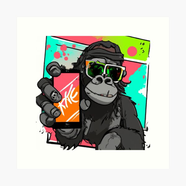 Dancing gorilla gift Sticker by TeeArtistry