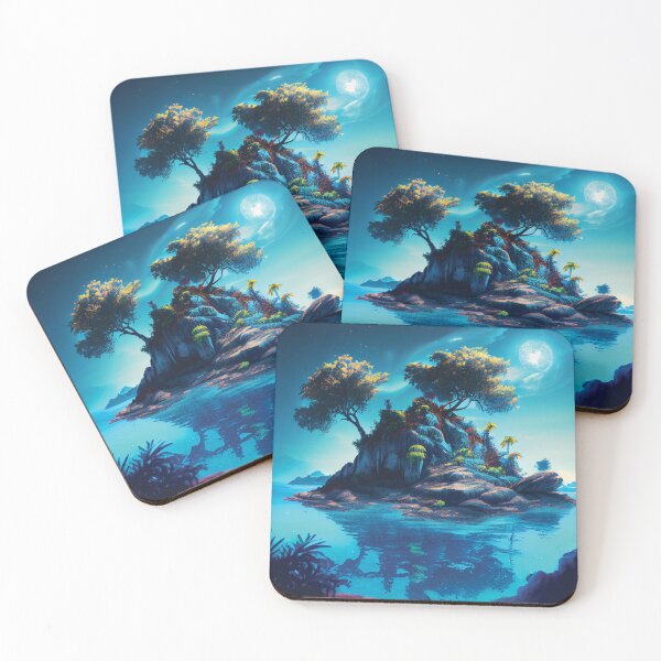 Item preview, Discover the Enchantment of a Magical Island with Jungle and Blue Lagoon designed and sold by DesignCatalyst7.