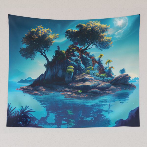Item preview, Discover the Enchantment of a Magical Island with Jungle and Blue Lagoon designed and sold by DesignCatalyst7.