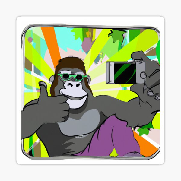 Dancing gorilla gift Sticker by TeeArtistry