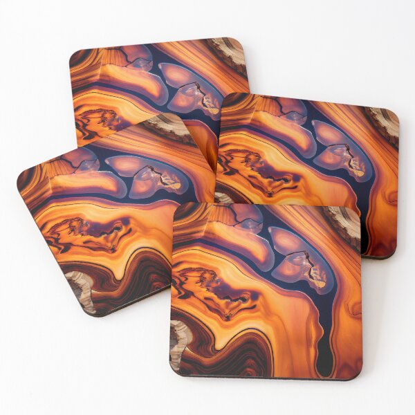 Item preview, Amber wood slab with violet epoxy pattern designed and sold by AppleElf.