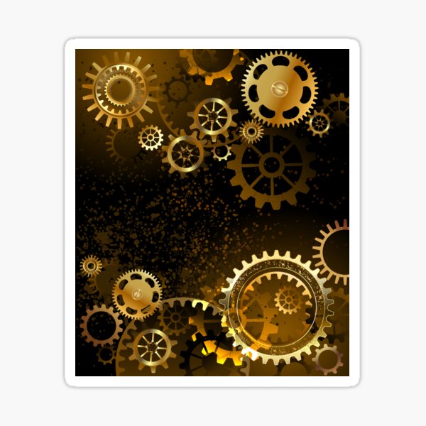 Steampunk background with gears Wall Clock by blackmoon9