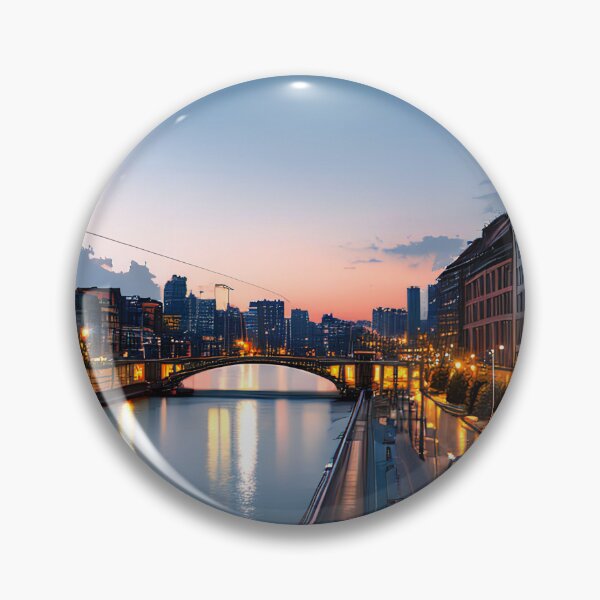Item preview, Foreshortened Dreams: A Dusk View of City River and Bridge designed and sold by D3monic.