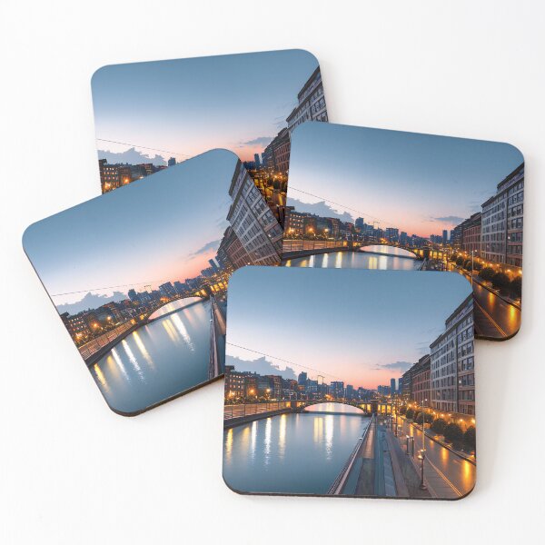 Item preview, Foreshortened Dreams: A Dusk View of City River and Bridge designed and sold by D3monic.