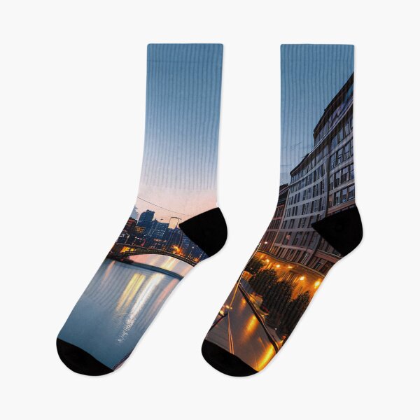 Item preview, Foreshortened Dreams: A Dusk View of City River and Bridge designed and sold by D3monic.