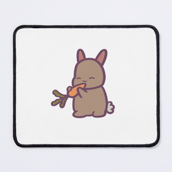Item preview, Cute Kawaii Brown Rabbit Eating a Carrot designed and sold by ThumboArtBumbo.