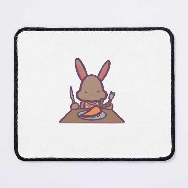 Item preview, Kawaii Rabbit Happily Eating A Carrot designed and sold by ThumboArtBumbo.