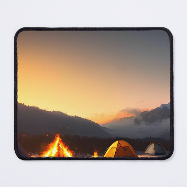 Item preview, Camping Nightmare: Burning Tents and Shadowy Figures designed and sold by D3monic.