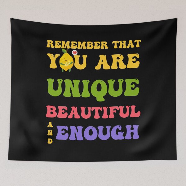 Item preview, Remember that you are unique, beautiful, and enough typography  designed and sold by Kimchi-style-.