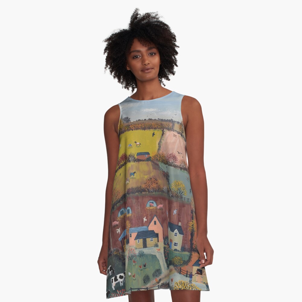 Vista previa del artículo con la obra «Vestido acampanado», diseñado y vendido por Jogrundyart.