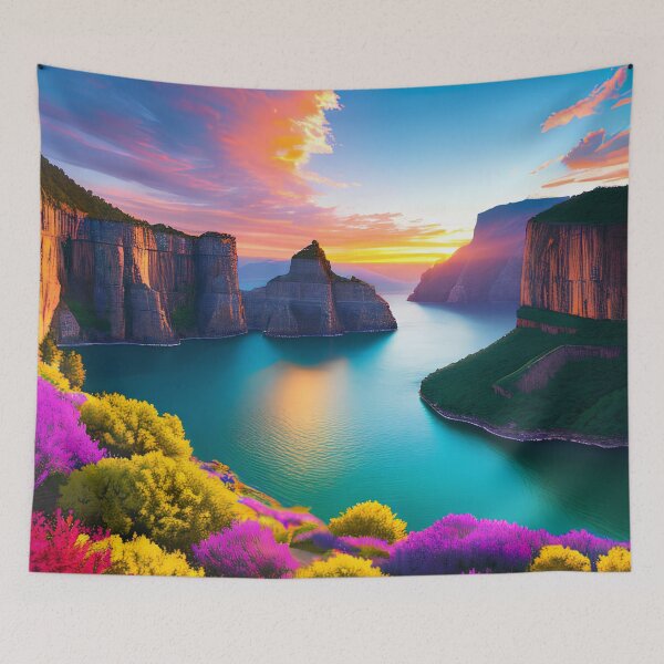 Item preview, Captivating Sunset Views with a Touch of Sakura Bloom designed and sold by D3monic.