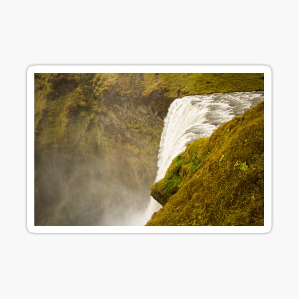 Skógafoss, waterfall in Iceland | green nature photo Sticker
