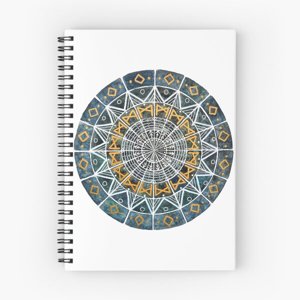 Artikelvorschau, Aquarell handgezeichnete Autoren-Mandalas mit Wikinger-Runen entworfen und verkauft von idolizeyou.