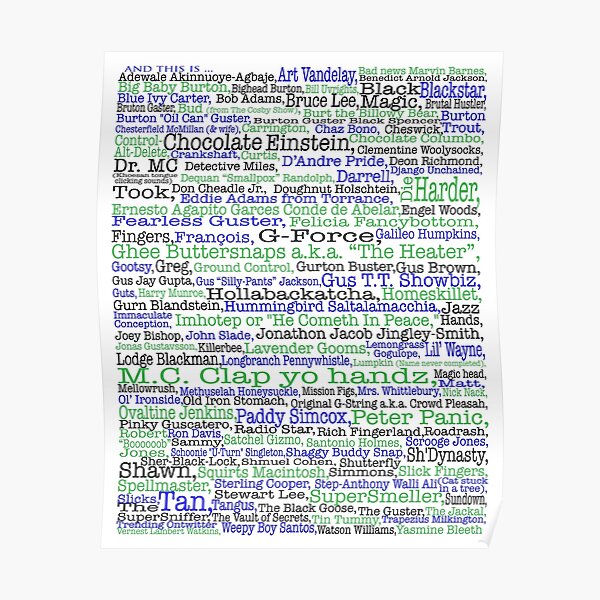 Psych tv show poster, nicknames, Burton Guster Poster