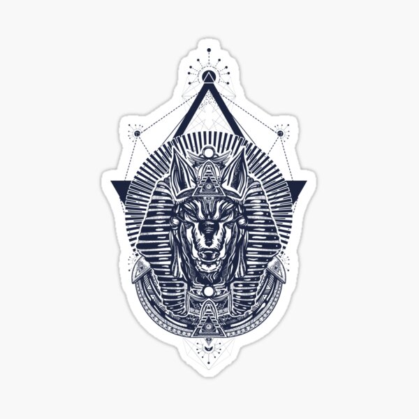 Premium Vector | Black and white handdrawn tattoo and tshirt design skull  anubis premium vetor