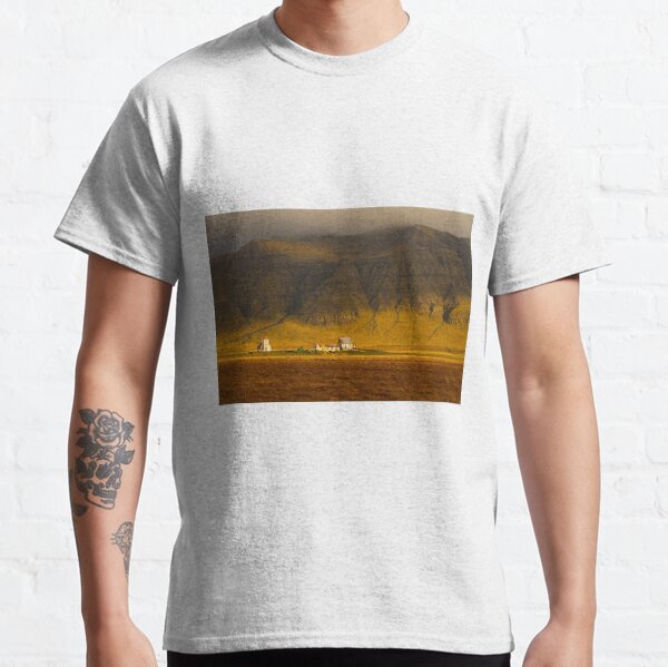 Landscape in Iceland | white church and ranch Classic T-Shirt