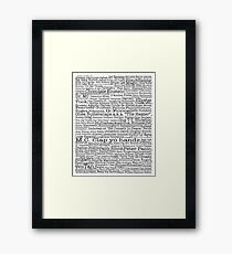 Psych tv show poster, nicknames, Burton Guster Framed Print