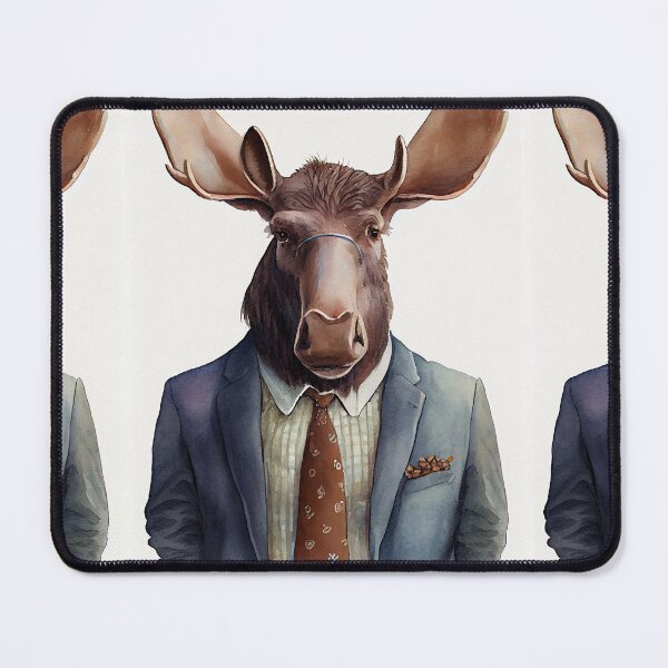 Item preview, Moose in Suit Watercolor Hipster Animal Retro Costume designed and sold by FunnyGiftIdeas.